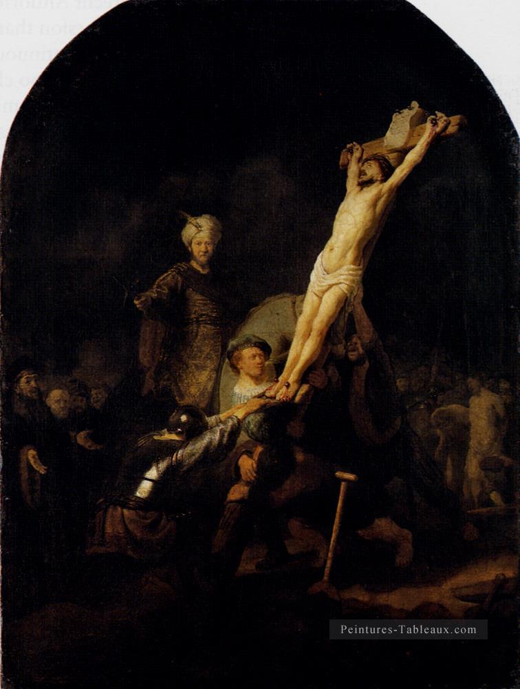 L’élévation de la croix Rembrandt Peintures à l'huile